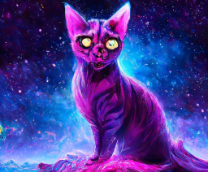 Космические неоновые коты